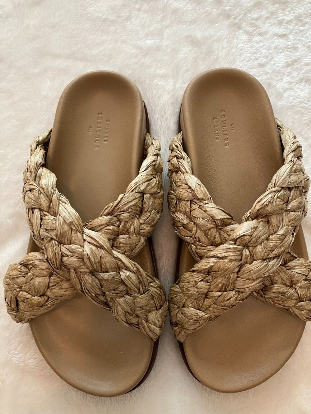 Sezane's Eden Mule Low in Raffia, Fr37 (US6.5-7)